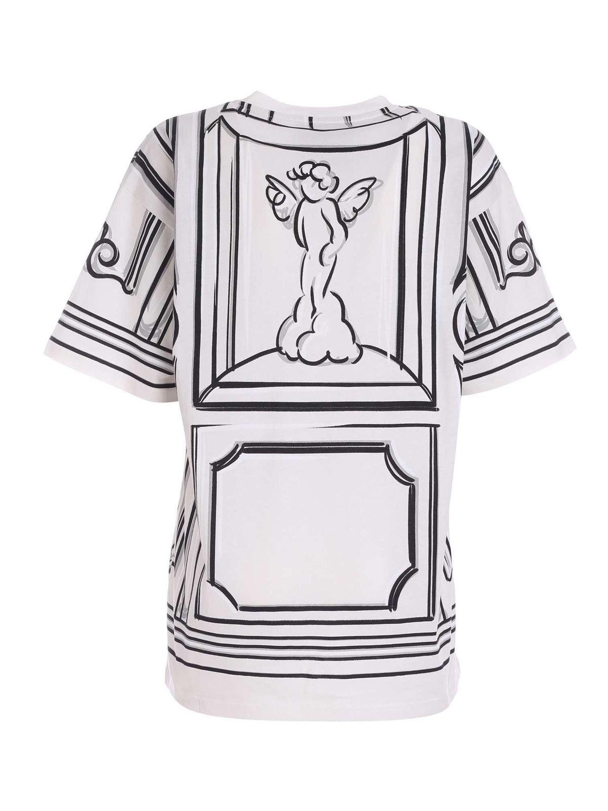 Printed T-shirt in black and white 071604403888 (MOSCHINO / Tシャツ・カットソー ) | MOSCHINO (モスキーノ)(1)