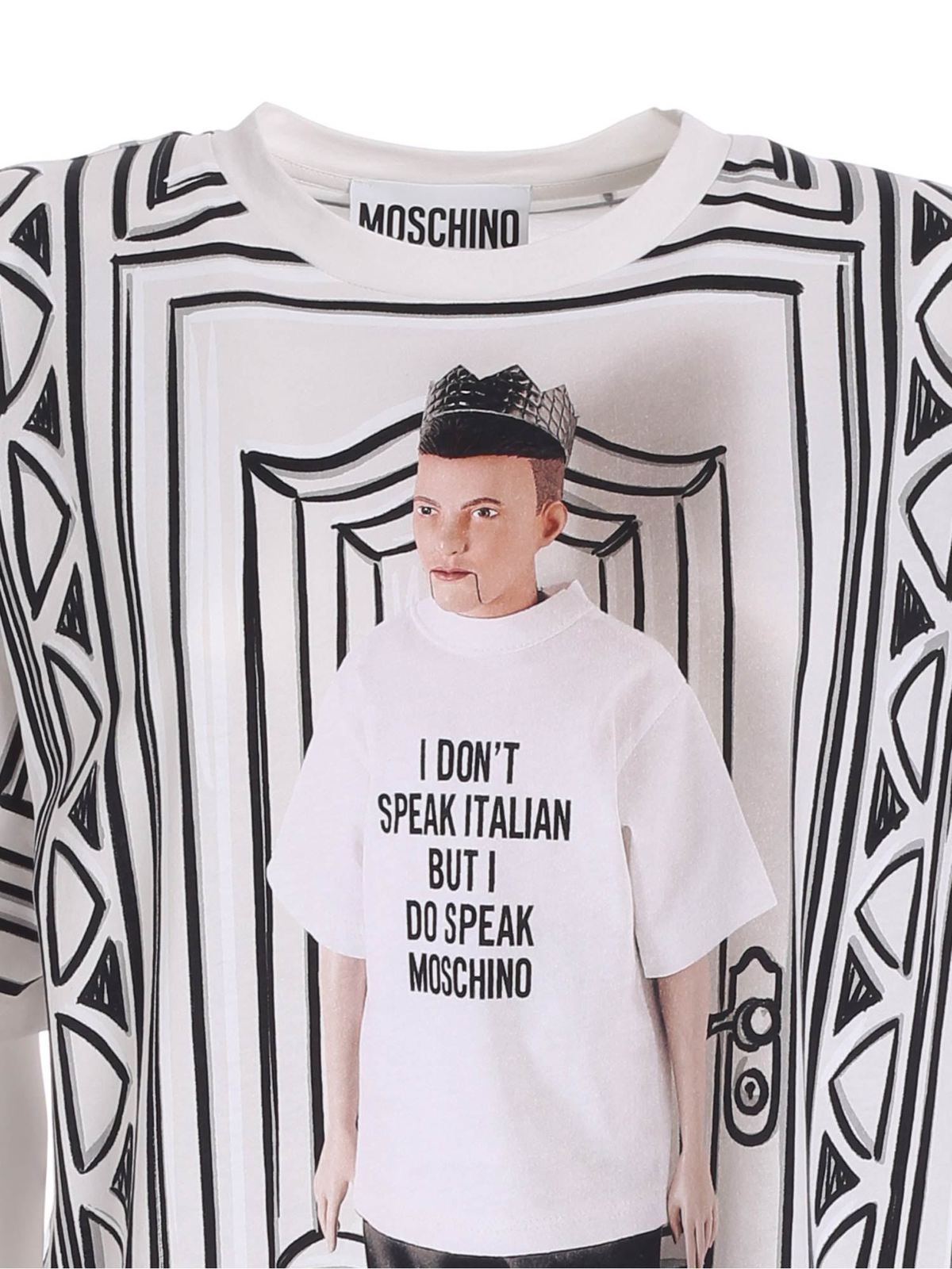 Printed T-shirt in black and white 071604403888 (MOSCHINO / Tシャツ・カットソー ) | MOSCHINO (モスキーノ)(2)