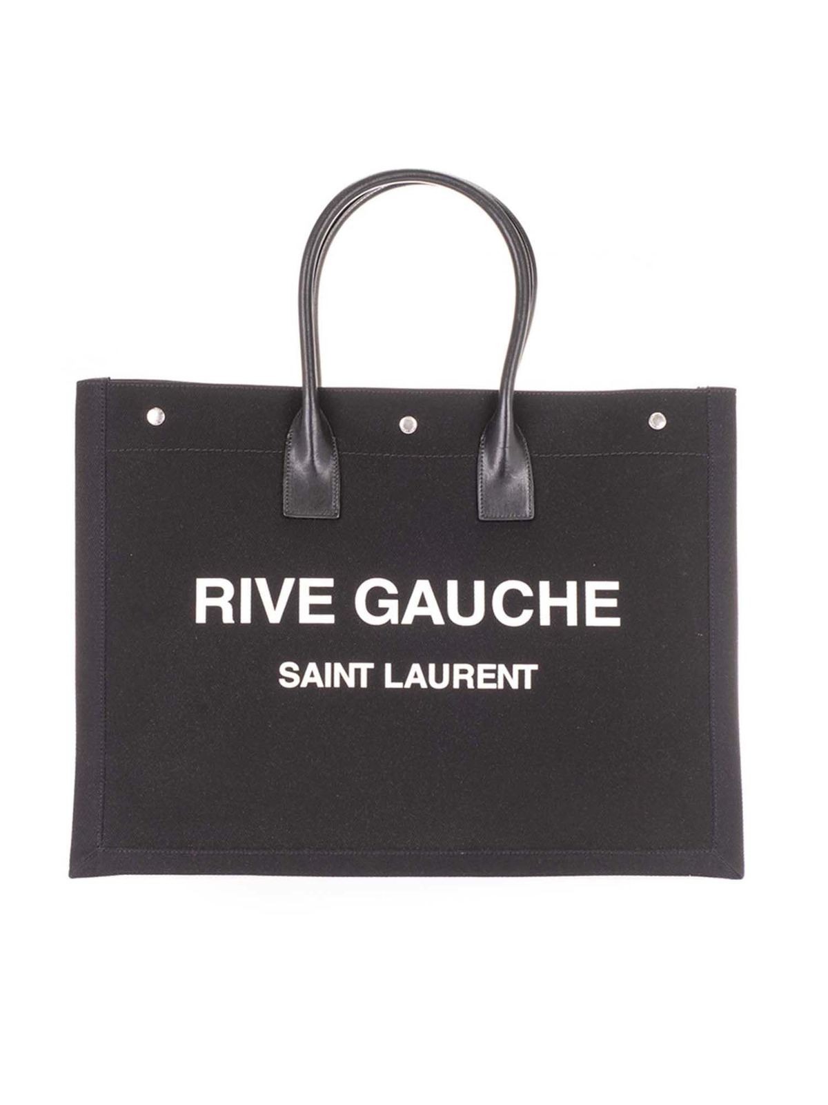 Rive Gauche shopping bag in black 50941596N9E1070 (Saint Laurent / トートバッグ ) | Saint Laurent (サンローラン)