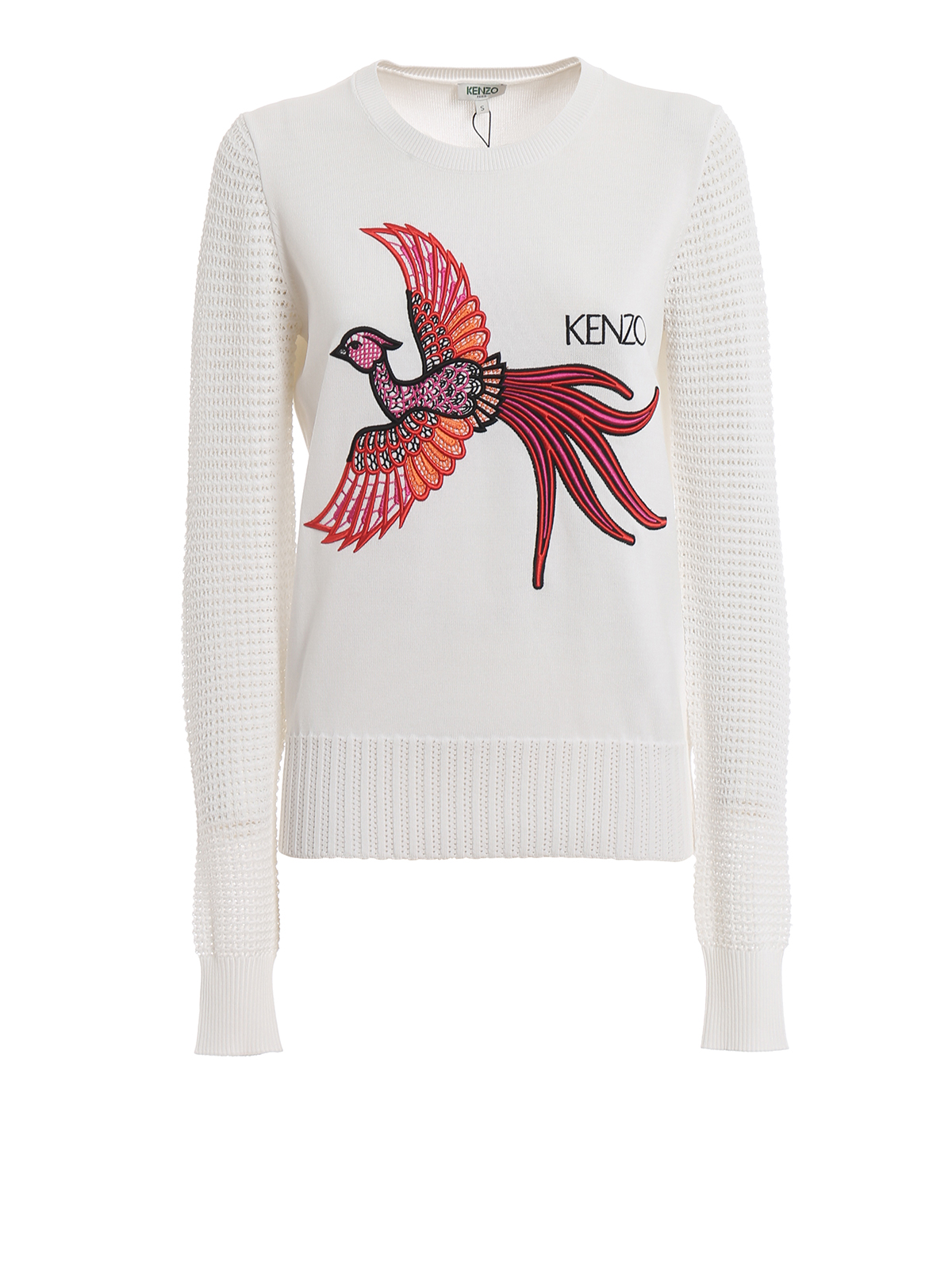 Phoenix openwork sleeve white sweater F952TO56885001 (KENZO / ニット・セーター・カーディガン ) | KENZO (ケンゾー)