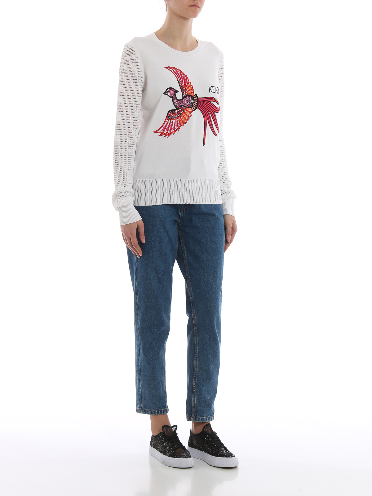 Phoenix openwork sleeve white sweater F952TO56885001 (KENZO / ニット・セーター・カーディガン ) | KENZO (ケンゾー)(1)