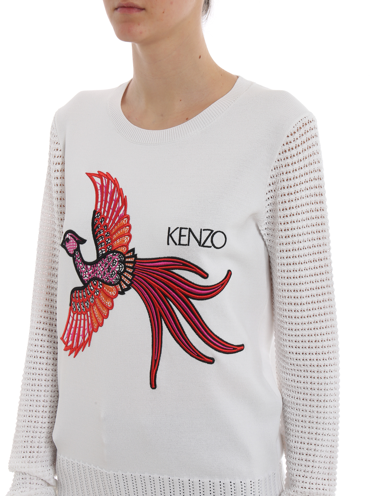 Phoenix openwork sleeve white sweater F952TO56885001 (KENZO / ニット・セーター・カーディガン ) | KENZO (ケンゾー)(4)