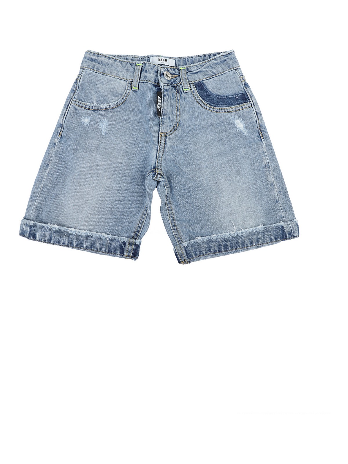 Distressed effect denim shorts MS027601126 (MSGM / ショートパンツ ) | MSGM (エムエスジーエム)