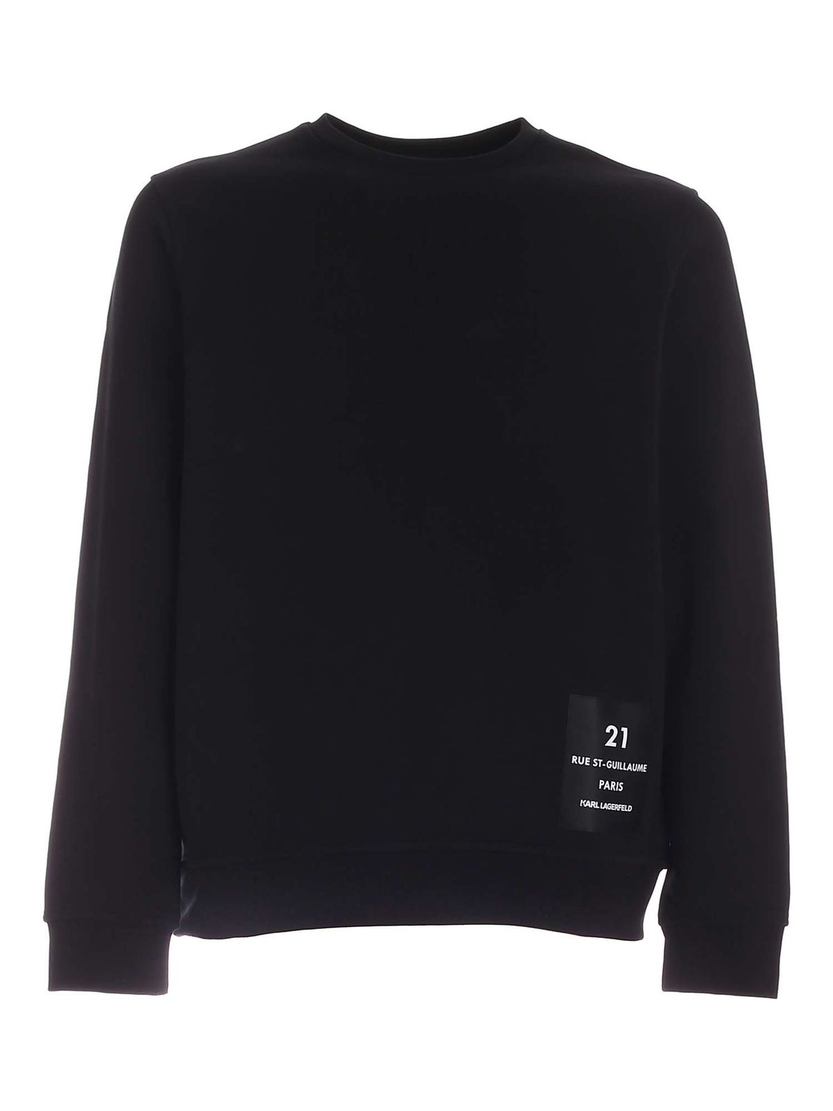 Logo label sweatshirt in black 705014511900990 (KARL LAGERFELD / スウェット・フーディー ) | KARL LAGERFELD (カール・ラガーフェルド)