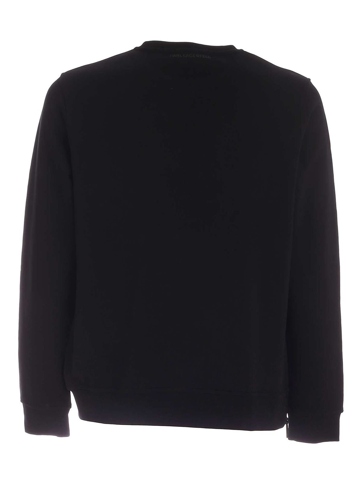 Logo label sweatshirt in black 705014511900990 (KARL LAGERFELD / スウェット・フーディー ) | KARL LAGERFELD (カール・ラガーフェルド)(1)