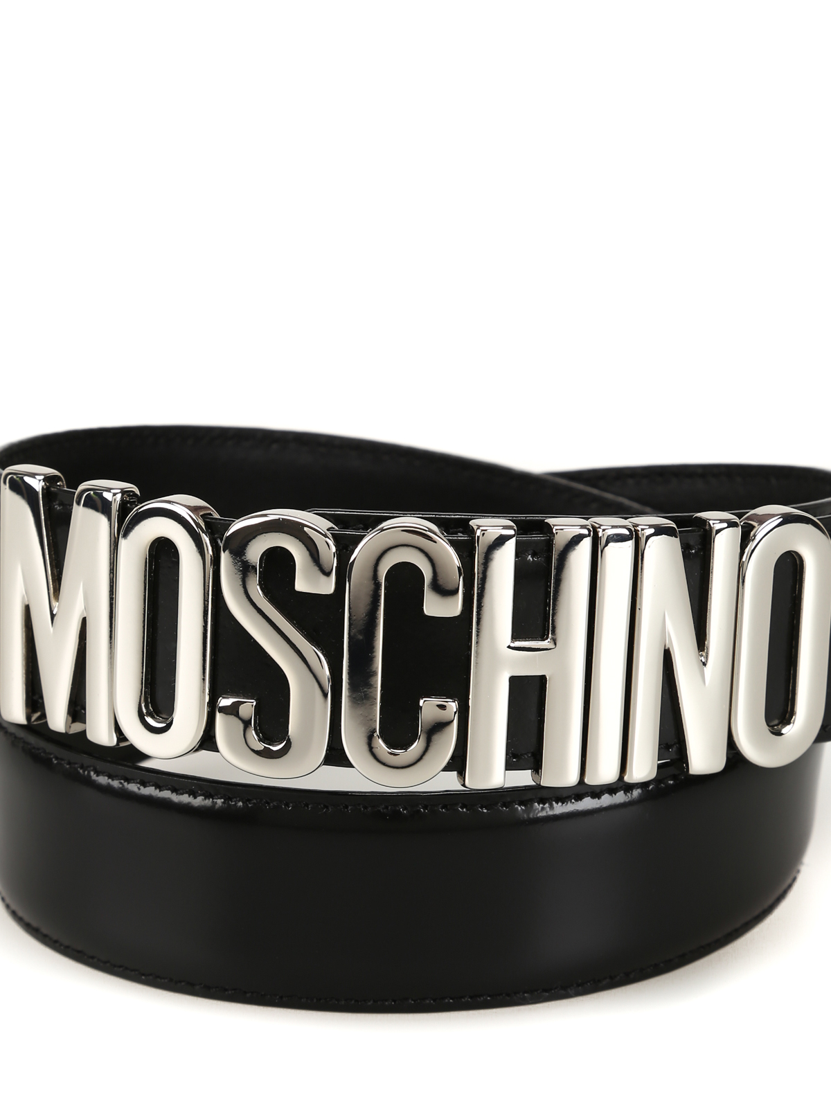 Logo lettering black patent leather belt 801280071555 (MOSCHINO / ベルト・サスペンダー ) | MOSCHINO (モスキーノ)(1)