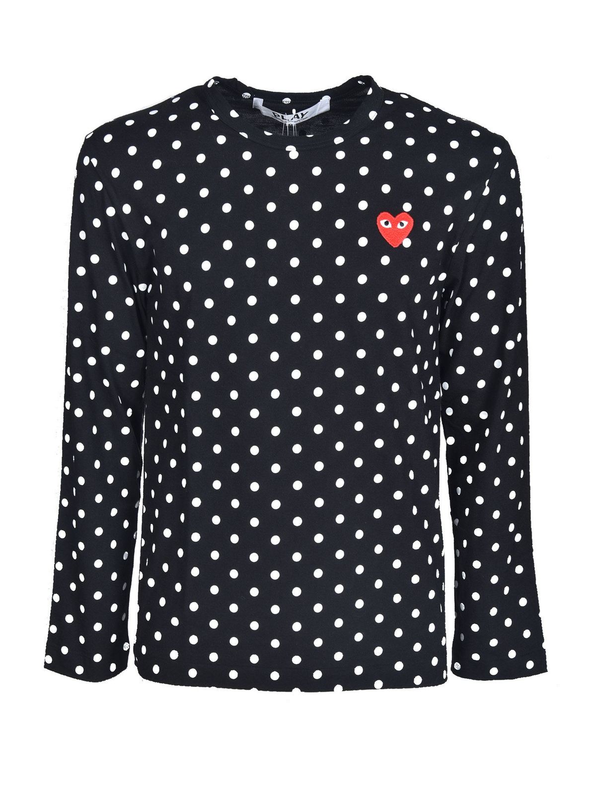 Red Heart dot T-shirt in black AZT1660511 (PLAY Comme Des Garçons / Tシャツ・カットソー ) | PLAY Comme Des Garçons (プレイ コムデギャルソン)