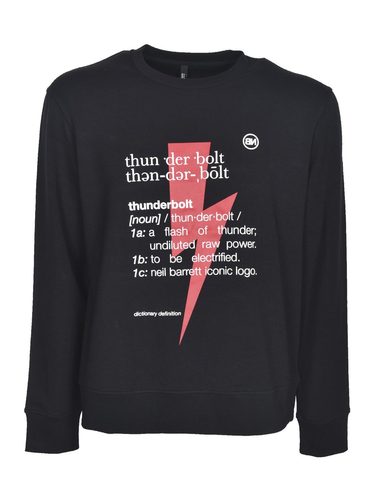 Thunderbolt printed sweatshirt in black PBJS721SQ513S1495 (NEIL BARRETT / スウェット・フーディー ) | NEIL BARRETT (ニールバレット)