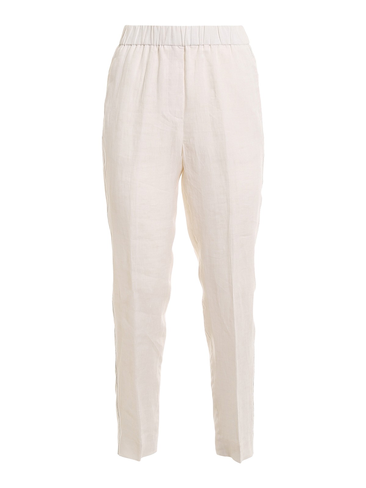 Embellished linen trousers P0407202600902 (PESERICO / パンツ ) | PESERICO (ペセリコ)