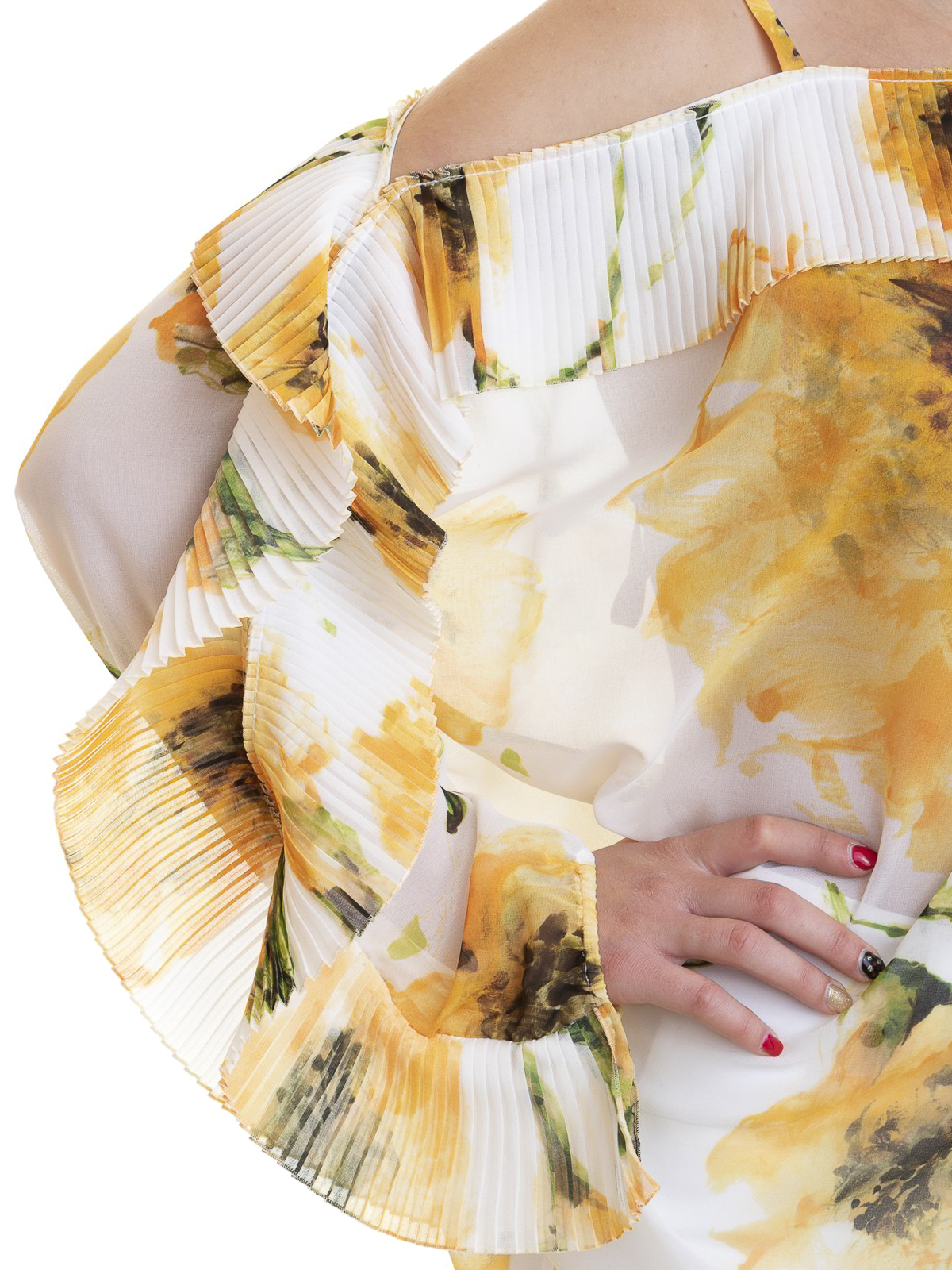 Floral printed off the shoulder blouse 7567125 (BLUGIRL / シャツ・ブラウス ) | BLUGIRL (ブルーガール)(4)