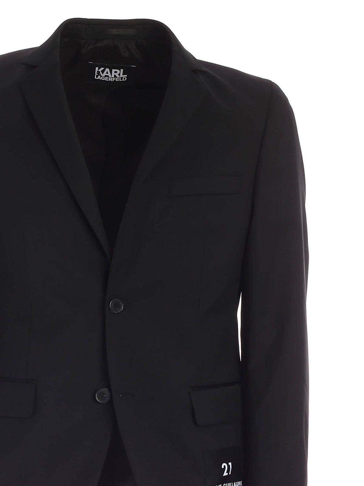 Logo label jacket in black 15524510511083990 (KARL LAGERFELD / スーツ・ジャケット ) | KARL LAGERFELD (カール・ラガーフェルド)(2)