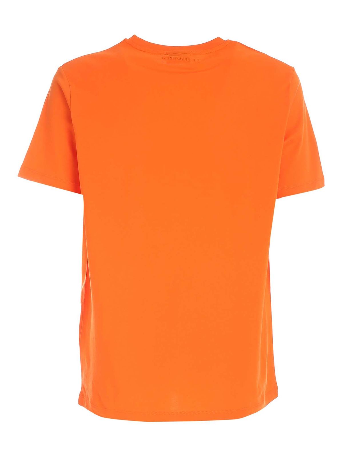 Logo label T-shirt in orange 755042511224170 (KARL LAGERFELD / Tシャツ・カットソー ) | KARL LAGERFELD (カール・ラガーフェルド)(1)