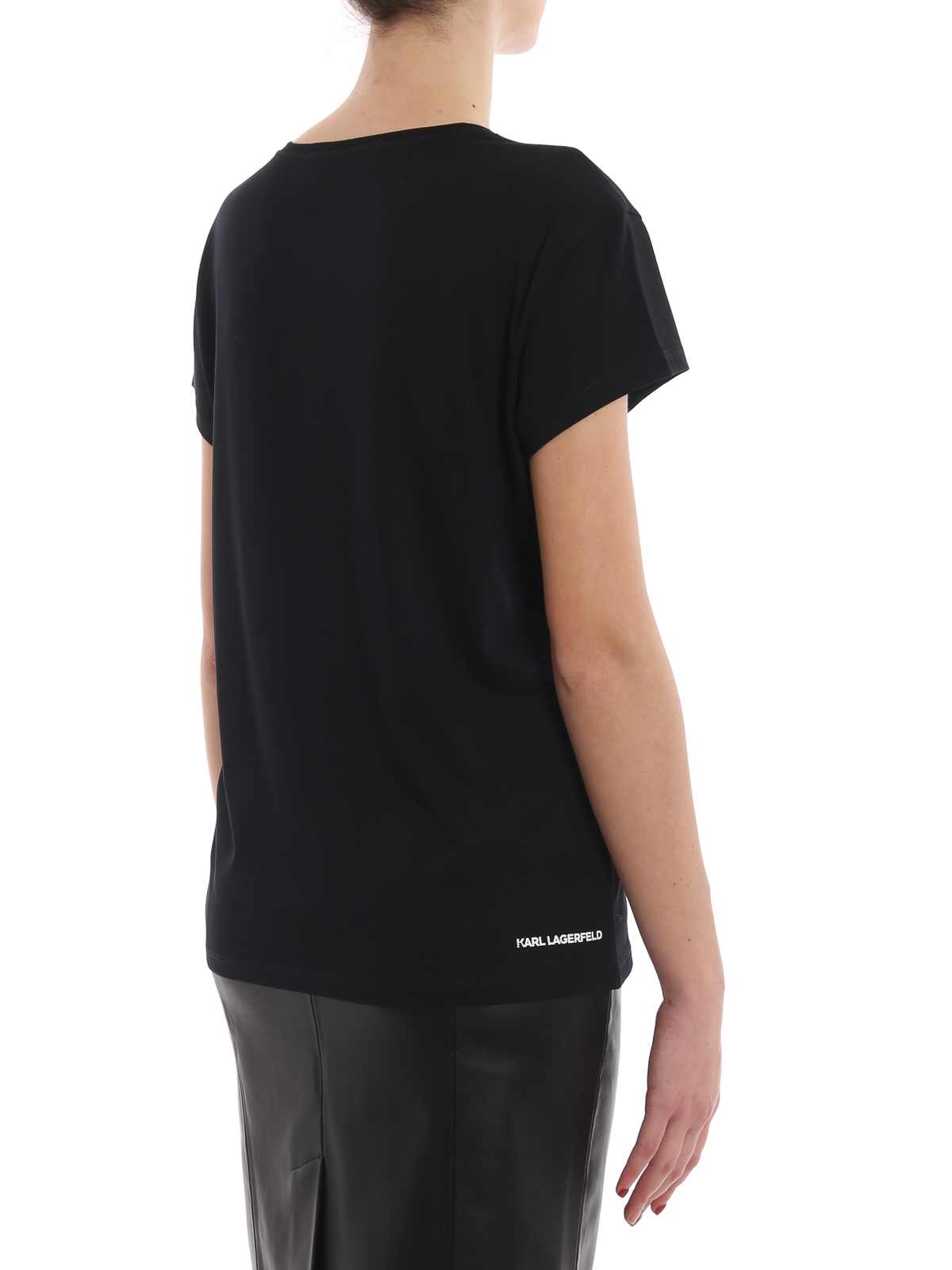 Ikonik black cotton T-shirt 91KW1740999 (KARL LAGERFELD / Tシャツ・カットソー ) | KARL LAGERFELD (カール・ラガーフェルド)(3)