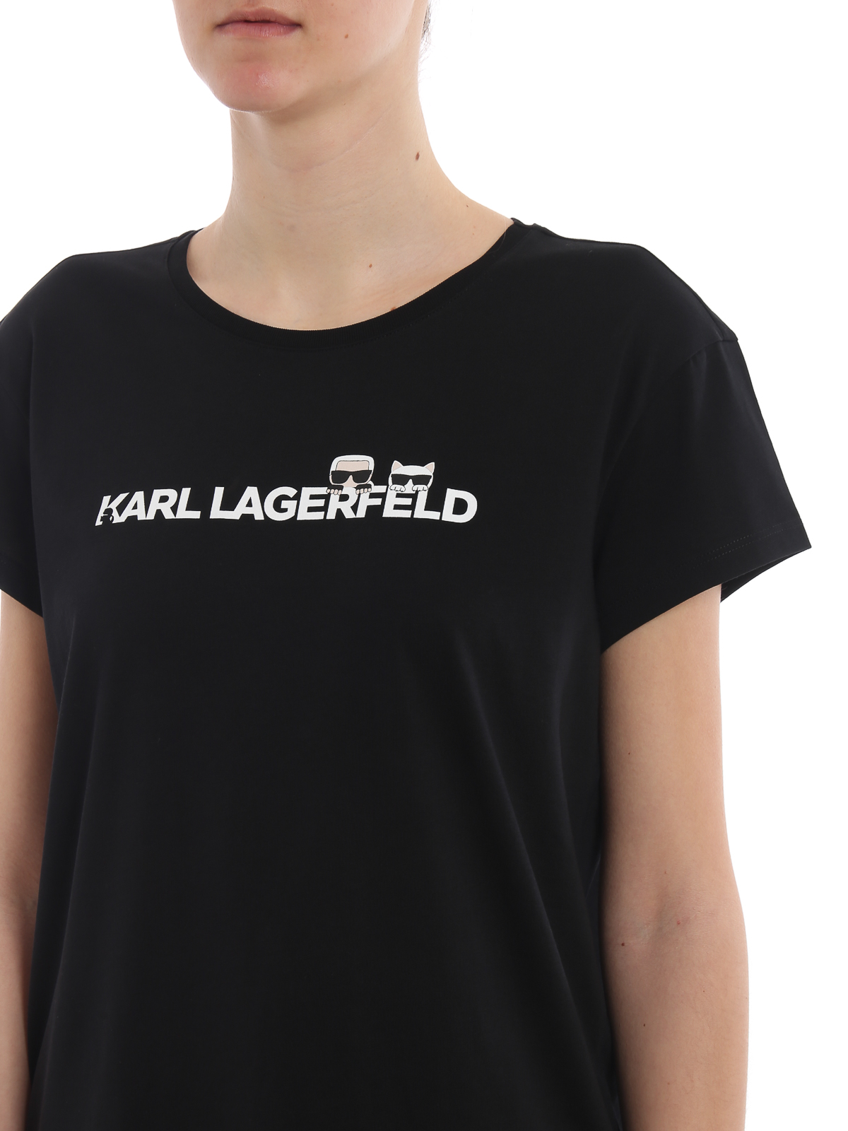 Ikonik black cotton T-shirt 91KW1740999 (KARL LAGERFELD / Tシャツ・カットソー ) | KARL LAGERFELD (カール・ラガーフェルド)(4)