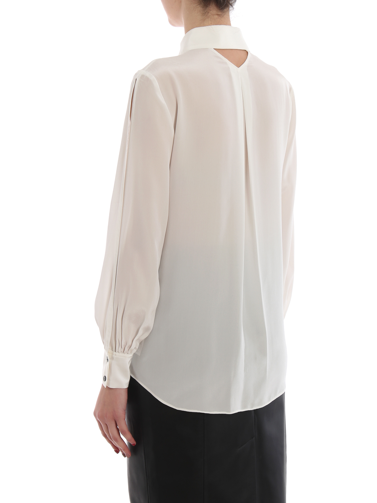 Keyhole white silk shirt 91KW1607 (KARL LAGERFELD / シャツ・ブラウス ) | KARL LAGERFELD (カール・ラガーフェルド)(3)