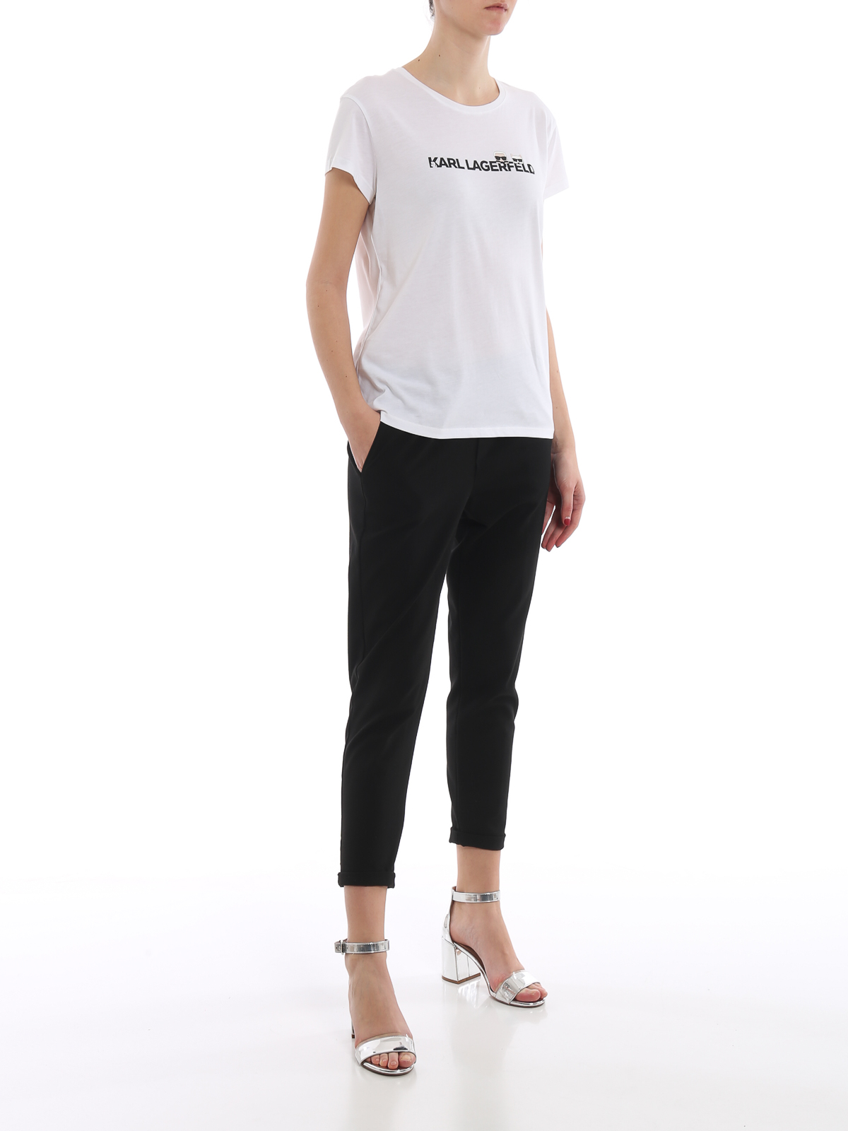 Ikonik white cotton T-shirt 91KW1721 (KARL LAGERFELD / Tシャツ・カットソー ) | KARL LAGERFELD (カール・ラガーフェルド)(1)