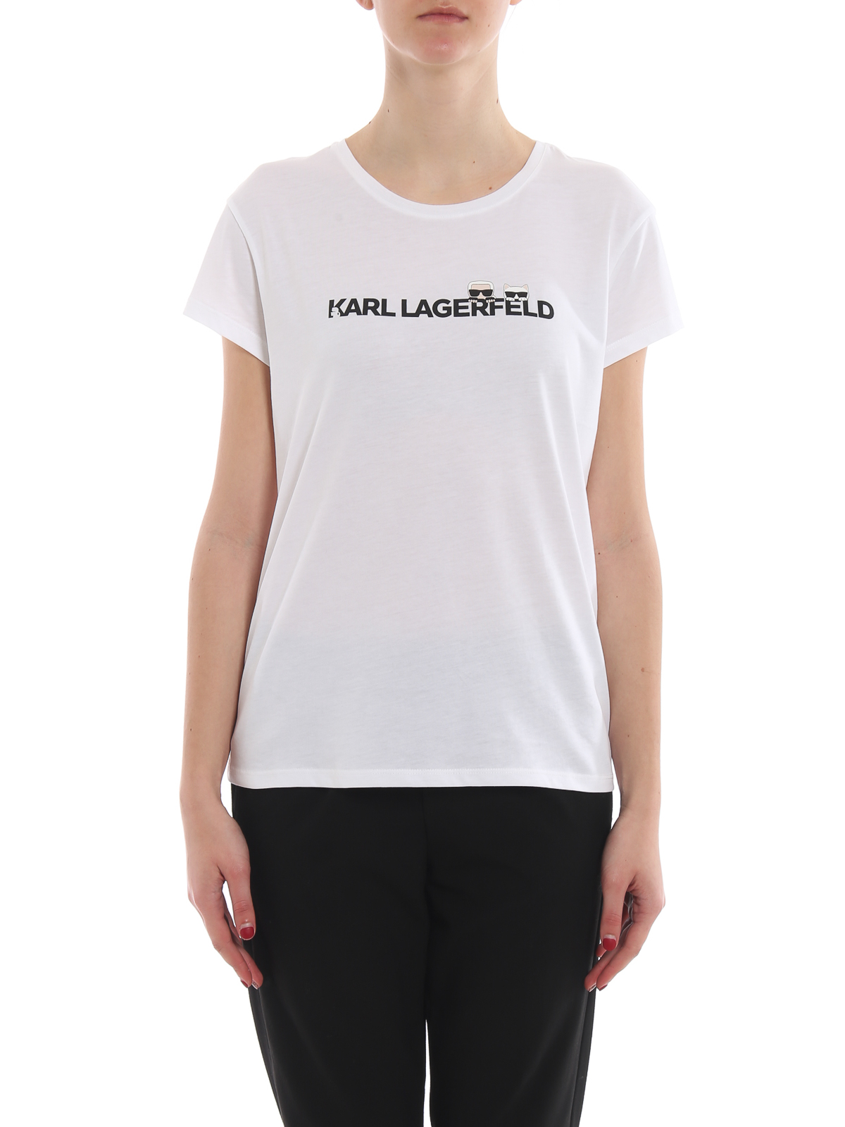 Ikonik white cotton T-shirt 91KW1721 (KARL LAGERFELD / Tシャツ・カットソー ) | KARL LAGERFELD (カール・ラガーフェルド)(2)