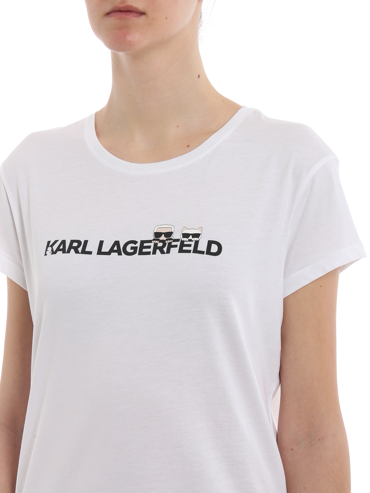 Ikonik white cotton T-shirt 91KW1721 (KARL LAGERFELD / Tシャツ・カットソー ) | KARL LAGERFELD (カール・ラガーフェルド)(4)