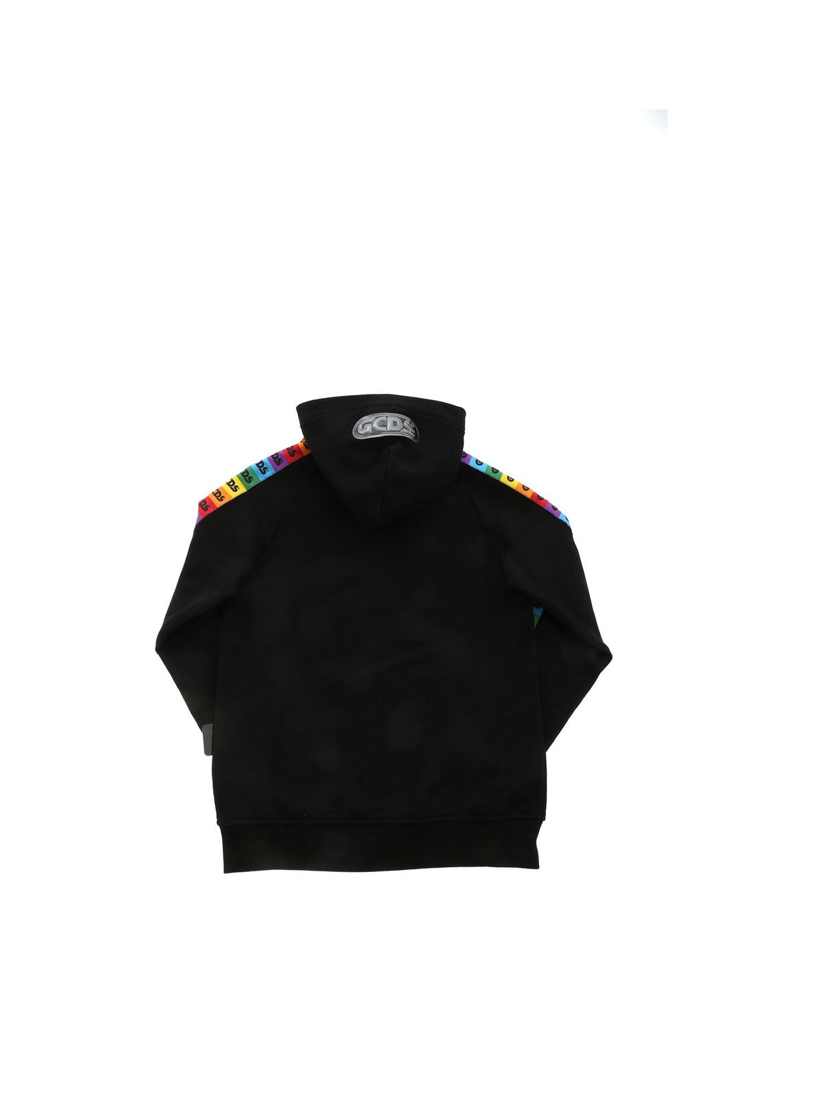 Contrasting logo bands sweatshirt in black 027646110 (GCDS / スウェット・フーディー ) | GCDS (ジーシーディーエス)(1)