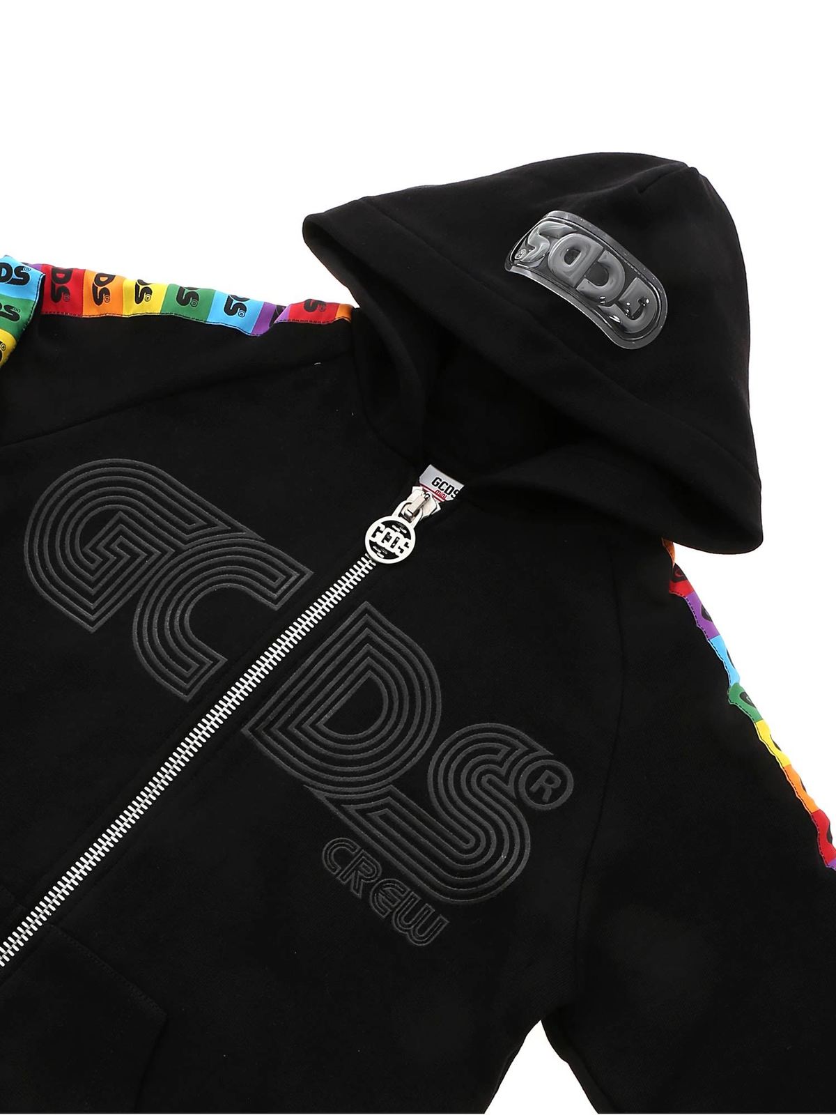 Contrasting logo bands sweatshirt in black 027646110 (GCDS / スウェット・フーディー ) | GCDS (ジーシーディーエス)(2)