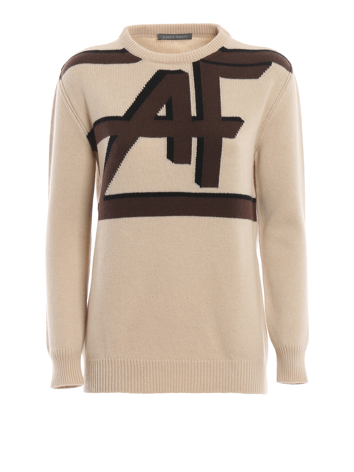 Logo intarsia wool and cashmere sweater 095066021081 (ALBERTA FERRETTI / ニット・セーター・カーディガン ) | ALBERTA FERRETTI (アルベルタ フェレッティ)