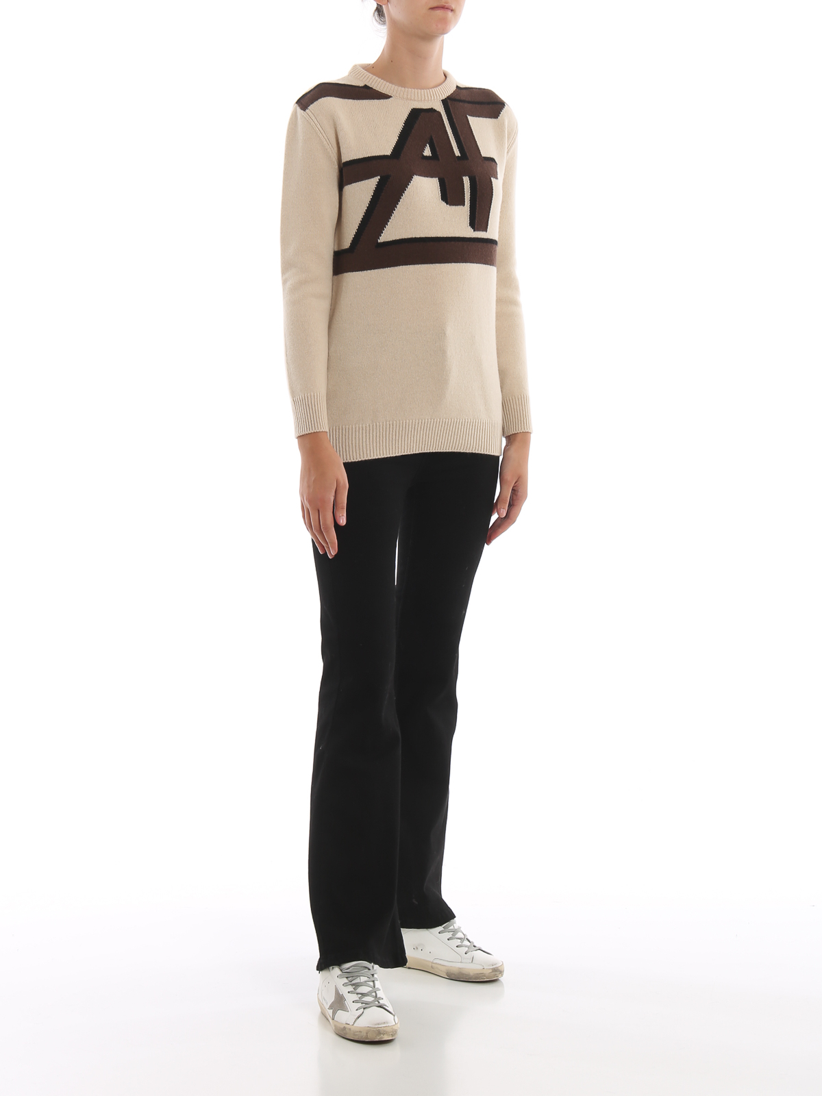Logo intarsia wool and cashmere sweater 095066021081 (ALBERTA FERRETTI / ニット・セーター・カーディガン ) | ALBERTA FERRETTI (アルベルタ フェレッティ)(1)