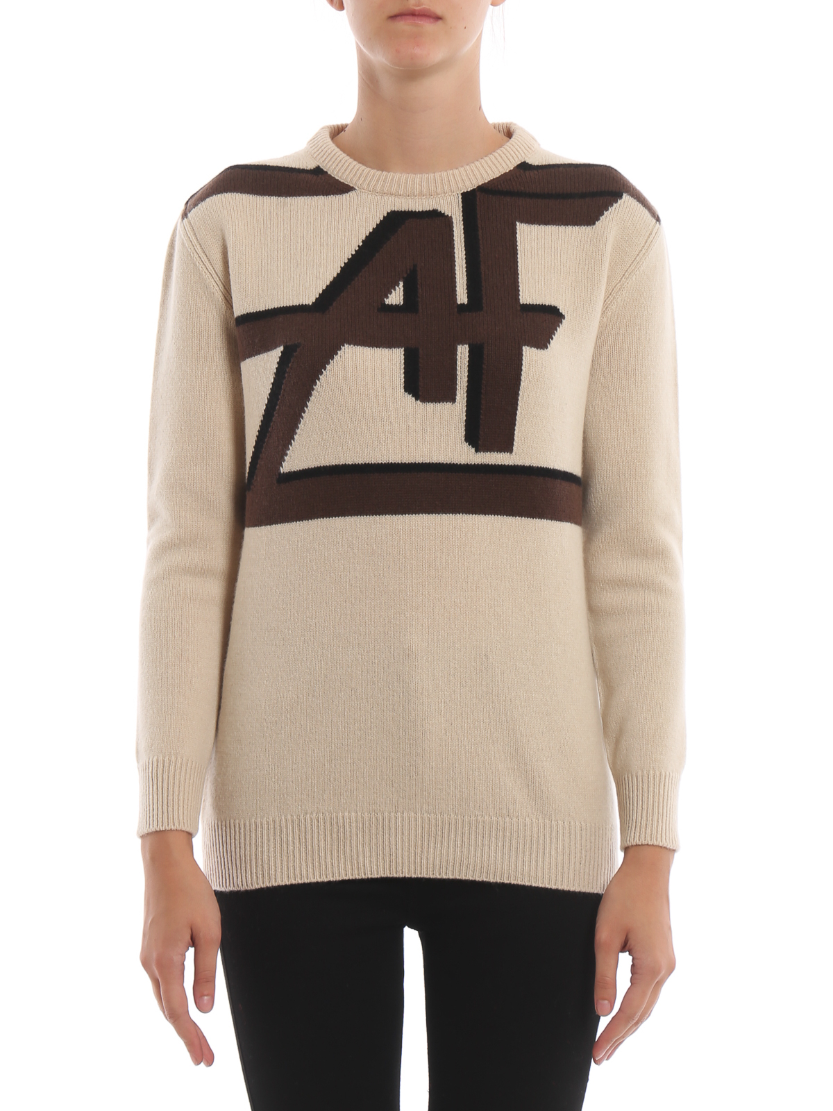 Logo intarsia wool and cashmere sweater 095066021081 (ALBERTA FERRETTI / ニット・セーター・カーディガン ) | ALBERTA FERRETTI (アルベルタ フェレッティ)(2)
