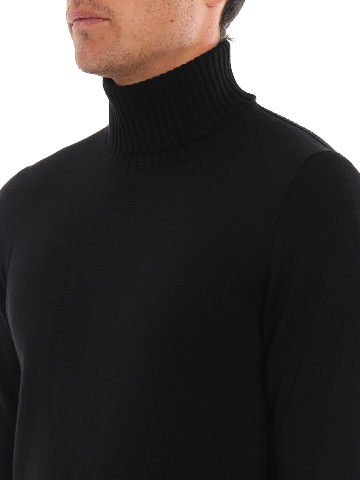 Black merino wool turtleneck sweater D7M104690 (Drumohr / ニット・セーター・カーディガン ) | Drumohr (ドルモア)(4)