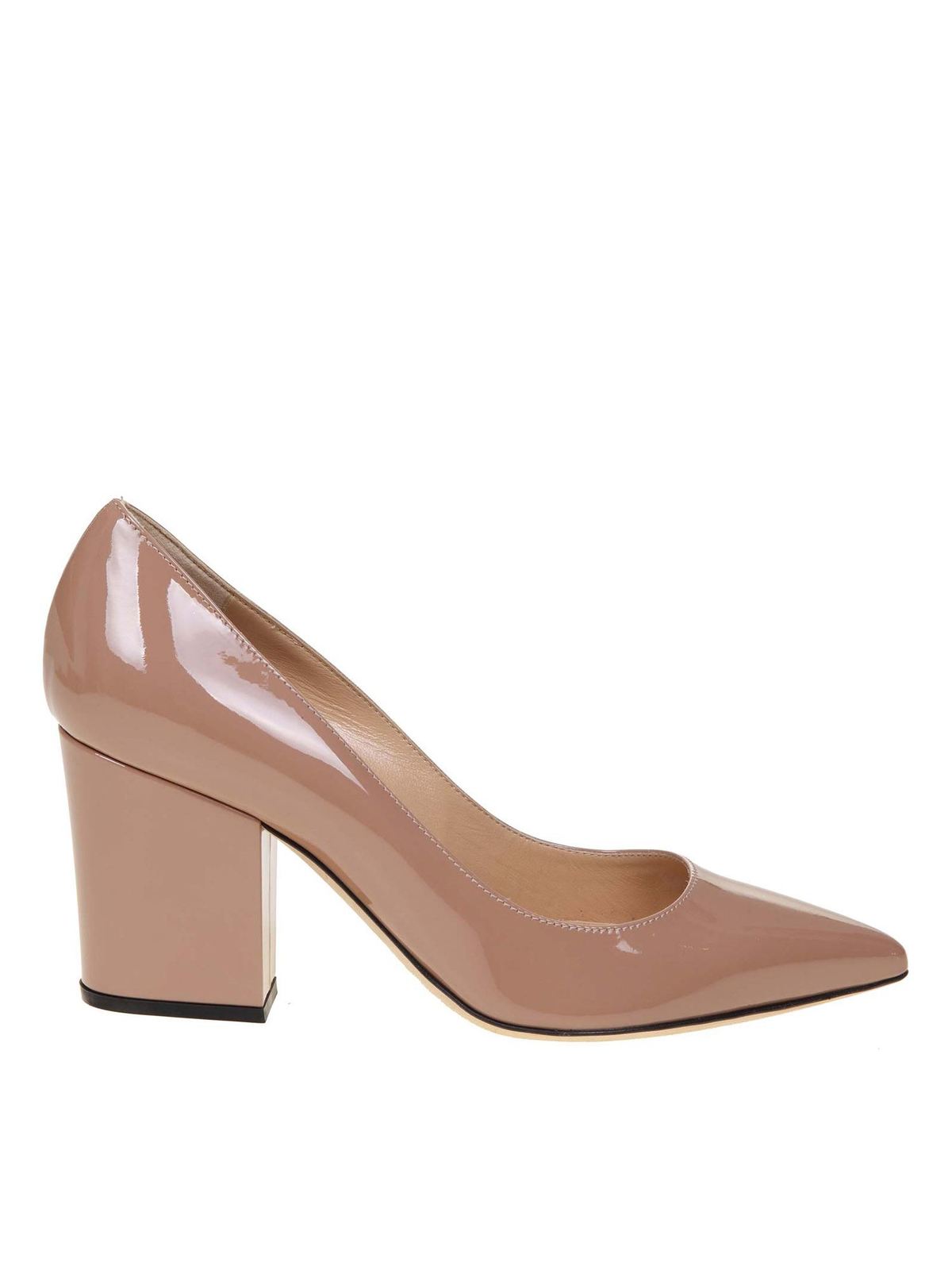 Decolletè in nude color patent leather A85320MVIV015755 (sergio rossi / パンプス・ハイヒール ) | sergio rossi (セルジオ・ロッシ)