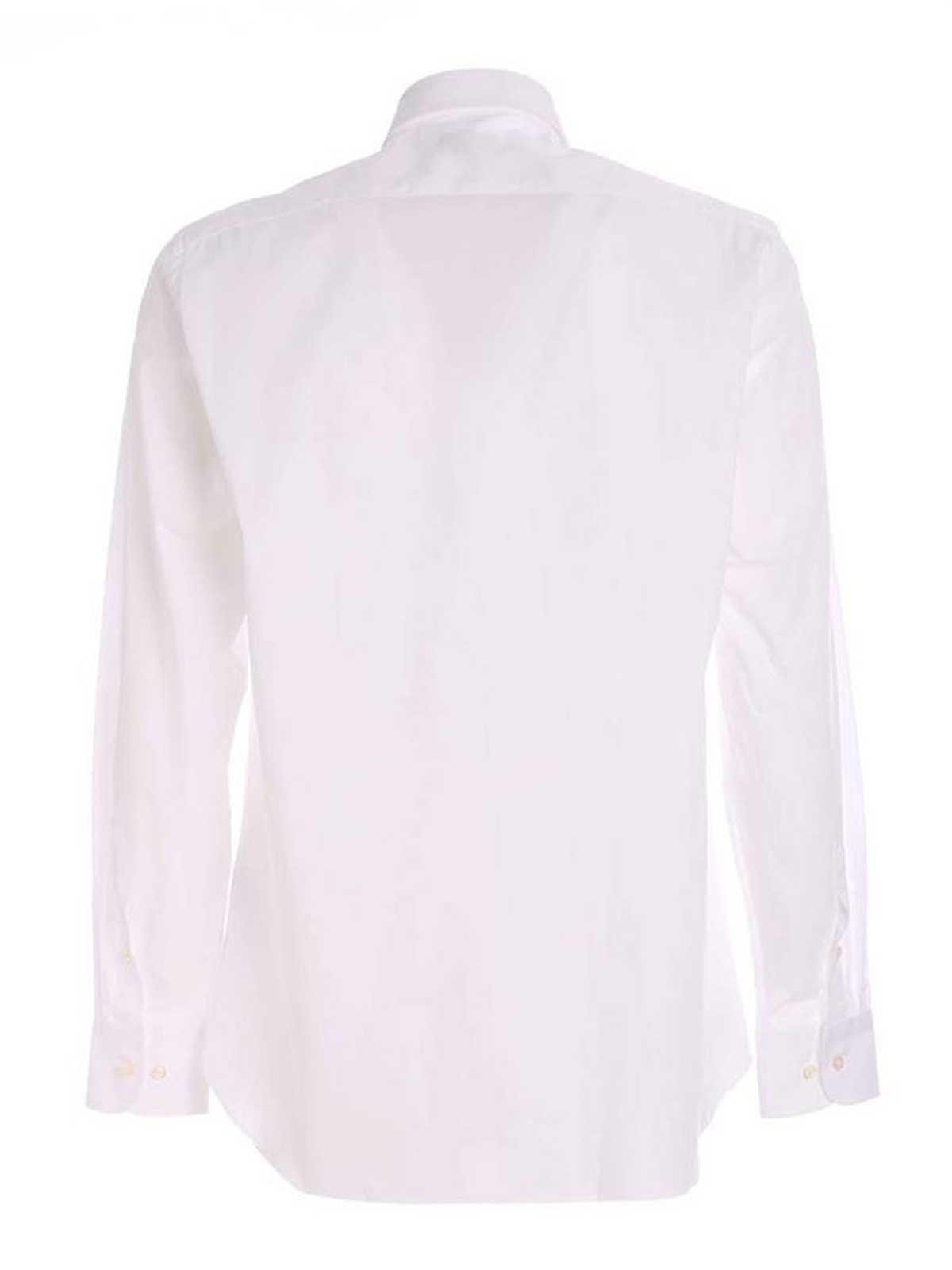 Logo detail shirt in white C0P3001010 (PAUL & SHARK / シャツ・ブラウス ) | PAUL & SHARK (ポールアンドシャーク)(1)