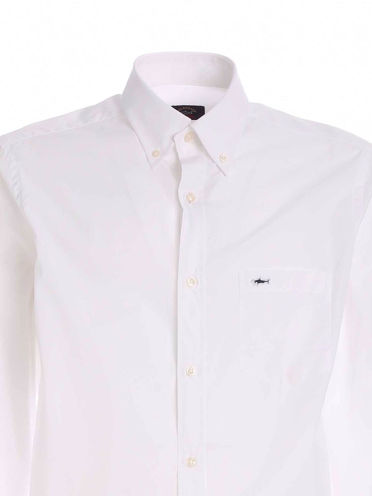Logo detail shirt in white C0P3001010 (PAUL & SHARK / シャツ・ブラウス ) | PAUL & SHARK (ポールアンドシャーク)(2)