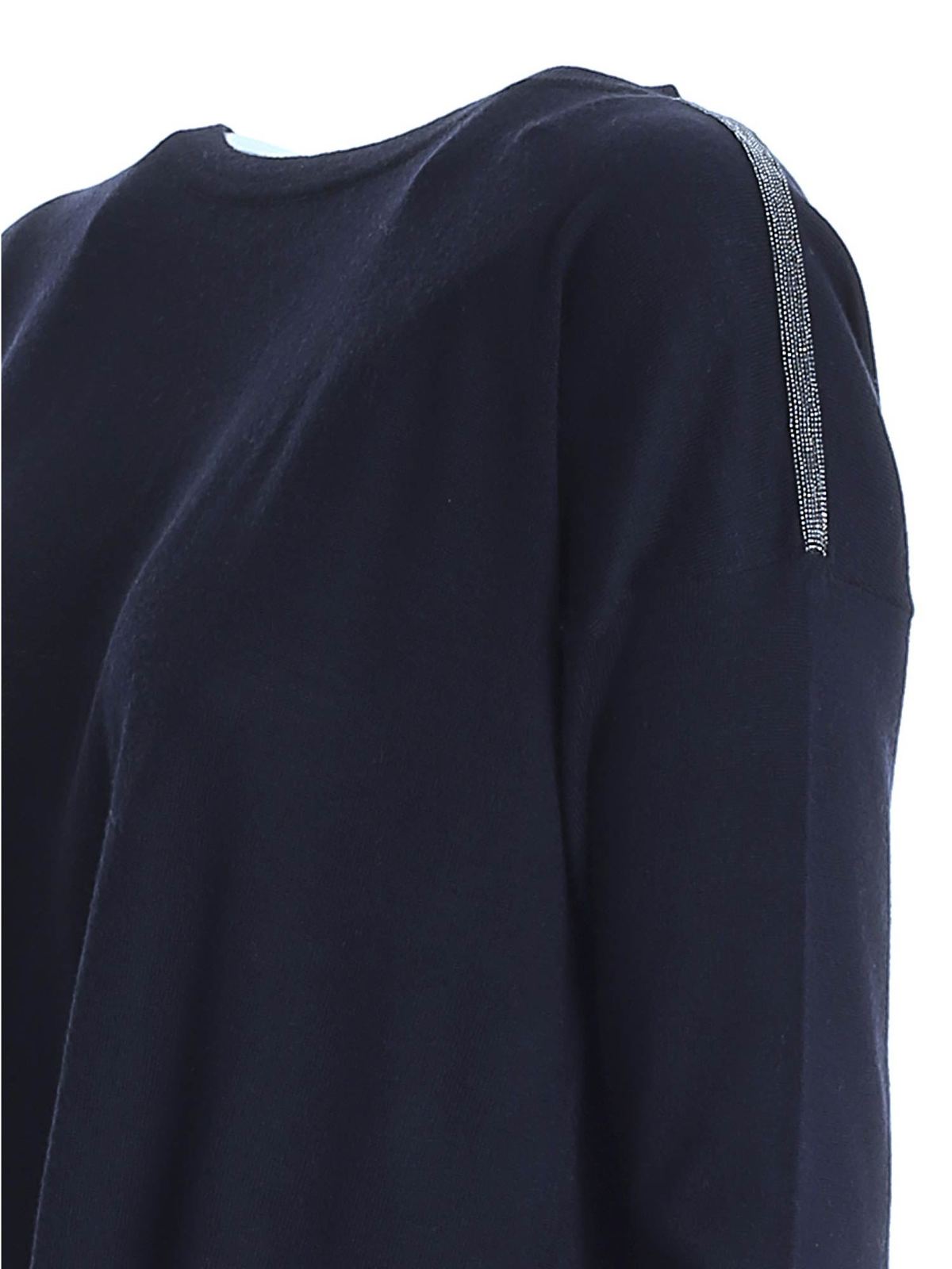 Oversized micro beads sweater in black MAD271W010V611825 (FABIANA FILIPPI / ニット・セーター・カーディガン ) | FABIANA FILIPPI (ファビアナフィリッピ)(2)