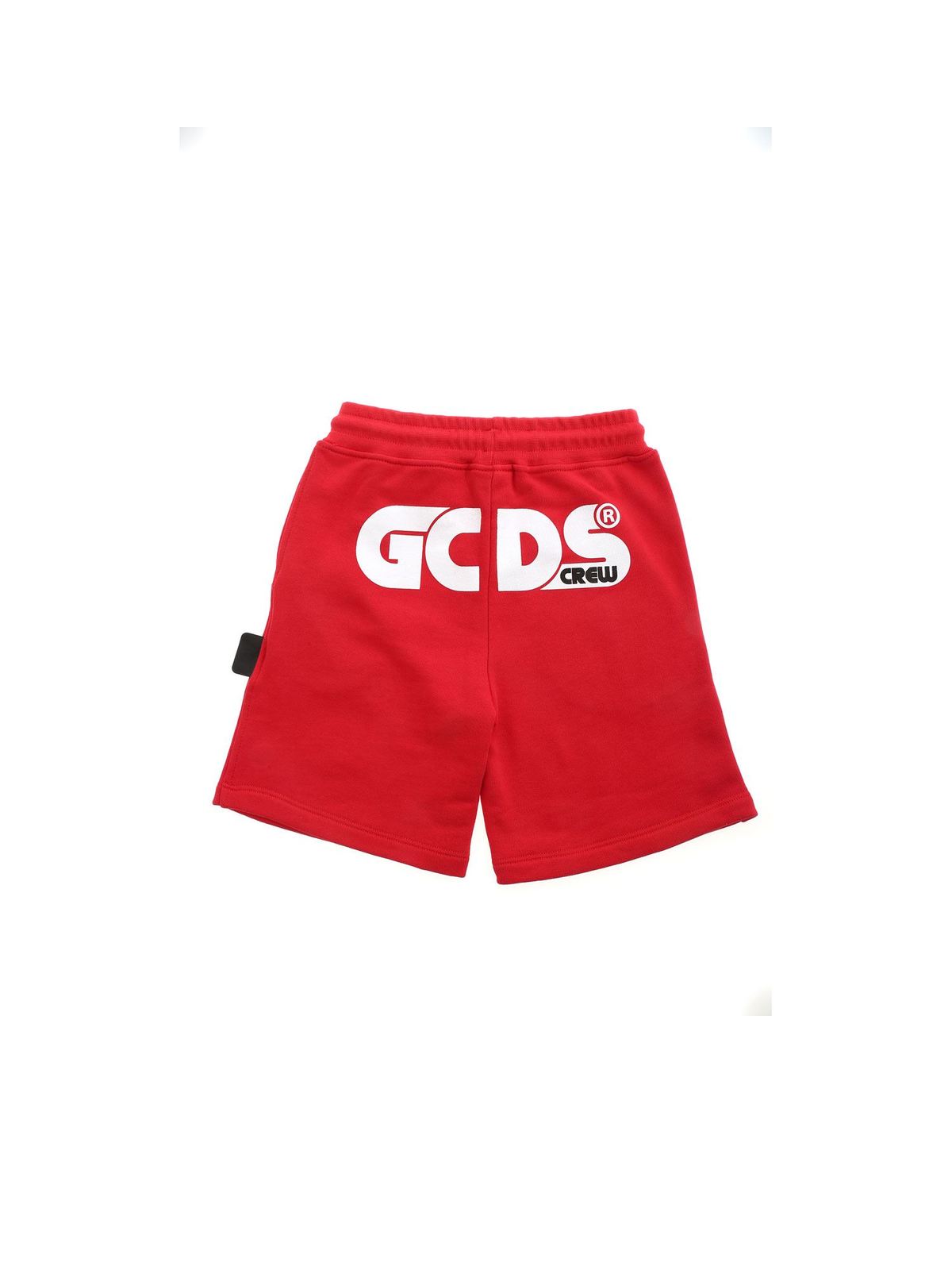 Fleece branded bermuda in red 027603040 (GCDS / ショートパンツ ) | GCDS (ジーシーディーエス)(1)