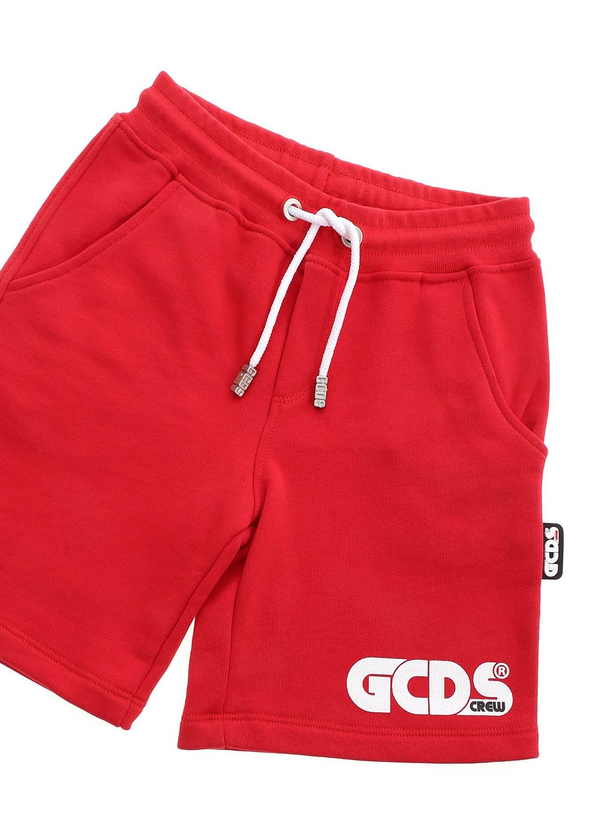 Fleece branded bermuda in red 027603040 (GCDS / ショートパンツ ) | GCDS (ジーシーディーエス)(2)