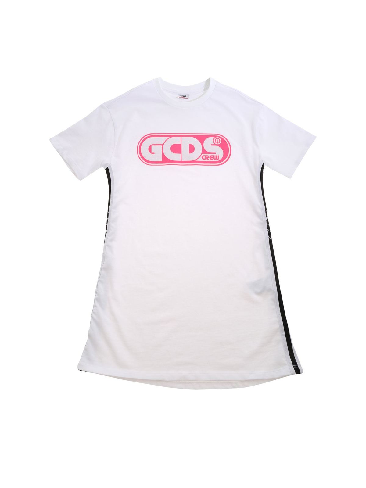 Fuchsia logo dress in white 027662001 (GCDS / ワンピース・ドレス・オールインワン ) | GCDS (ジーシーディーエス)