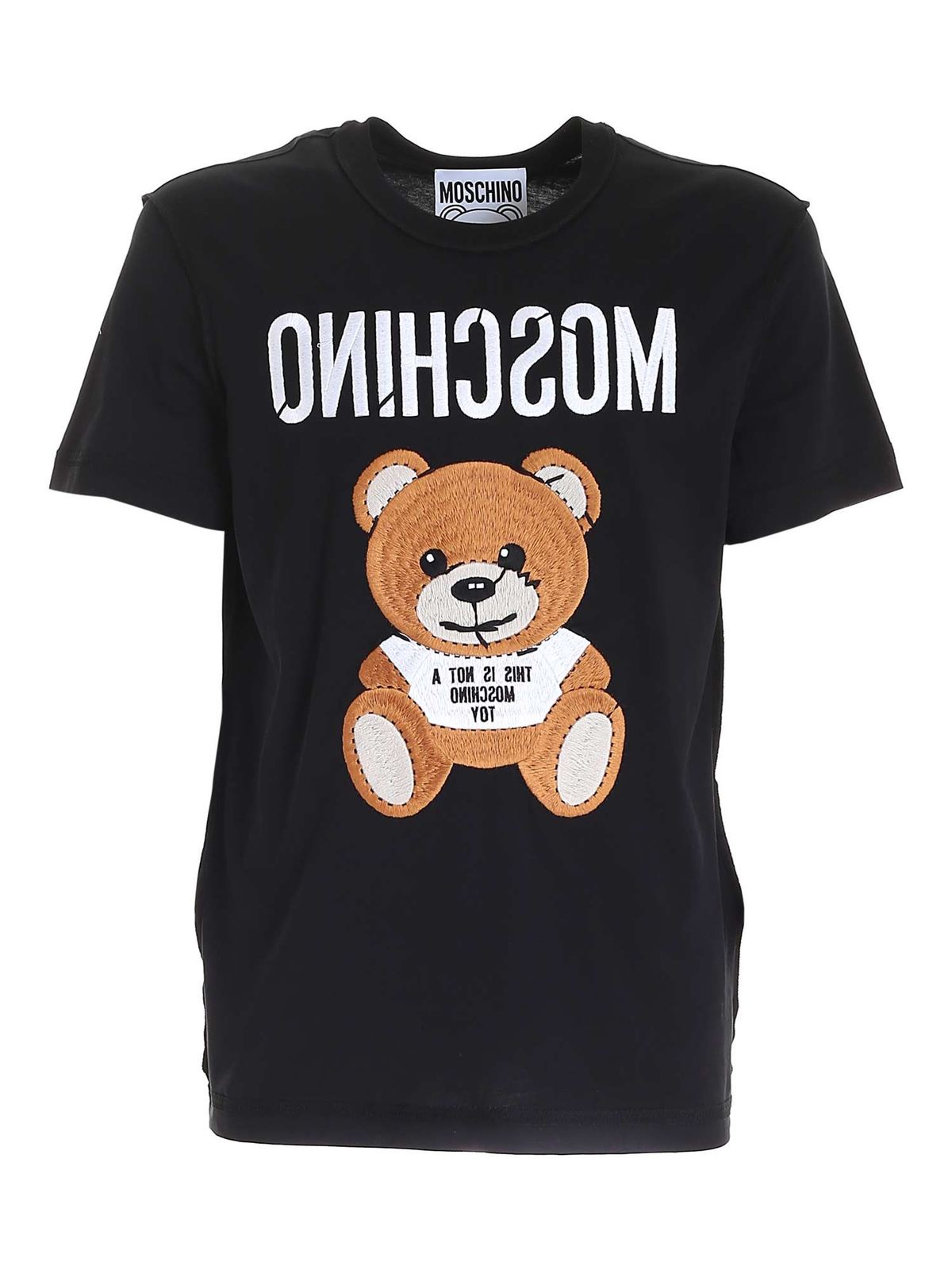 Embroidery T-shirt in black 077402401555 (MOSCHINO / Tシャツ・カットソー ) | MOSCHINO (モスキーノ)