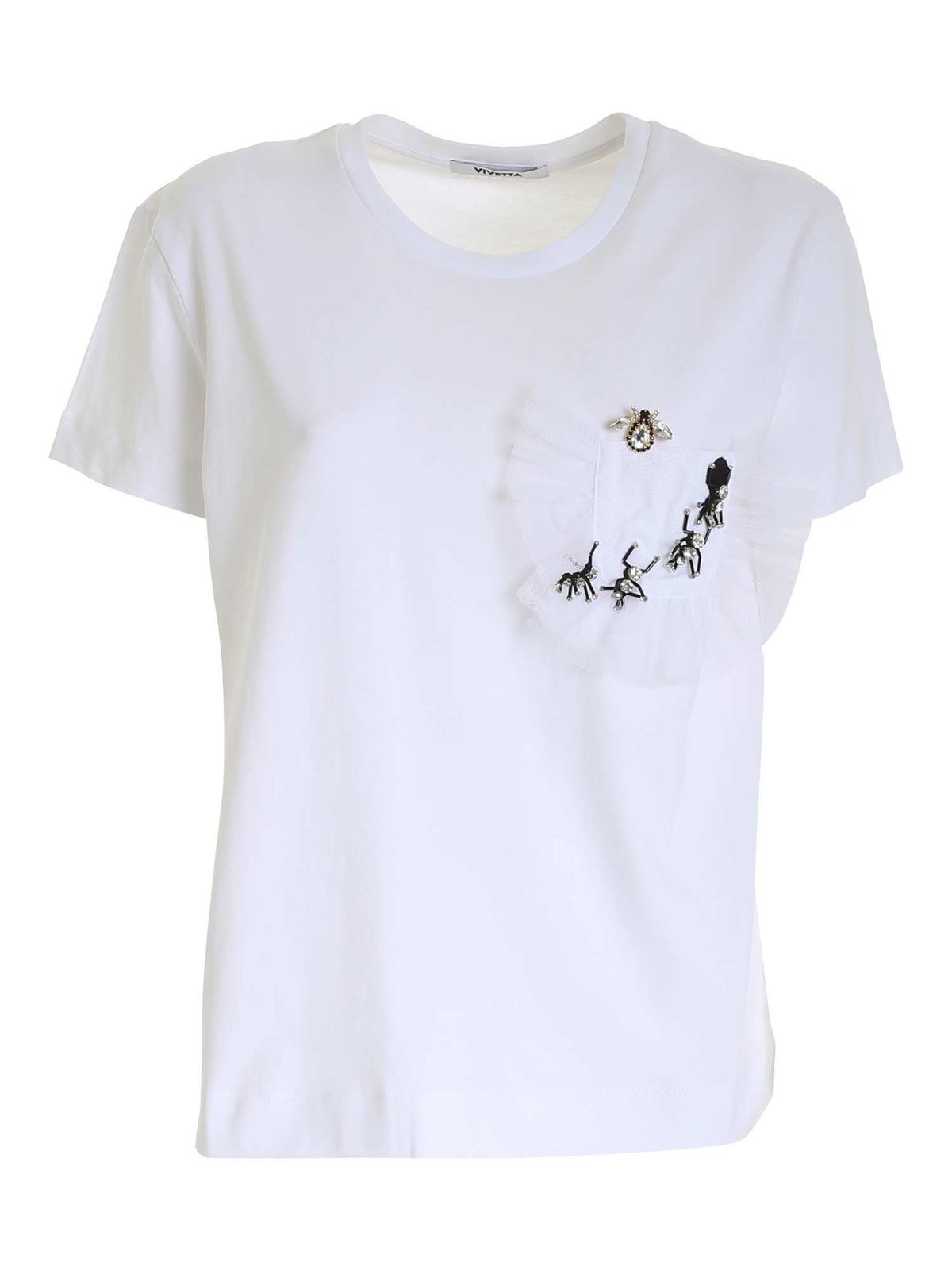 Decoration detail T-shirt in white 21EV2S0F03169531101 (VIVETTA / Tシャツ・カットソー ) | VIVETTA (ヴィヴェッタ)