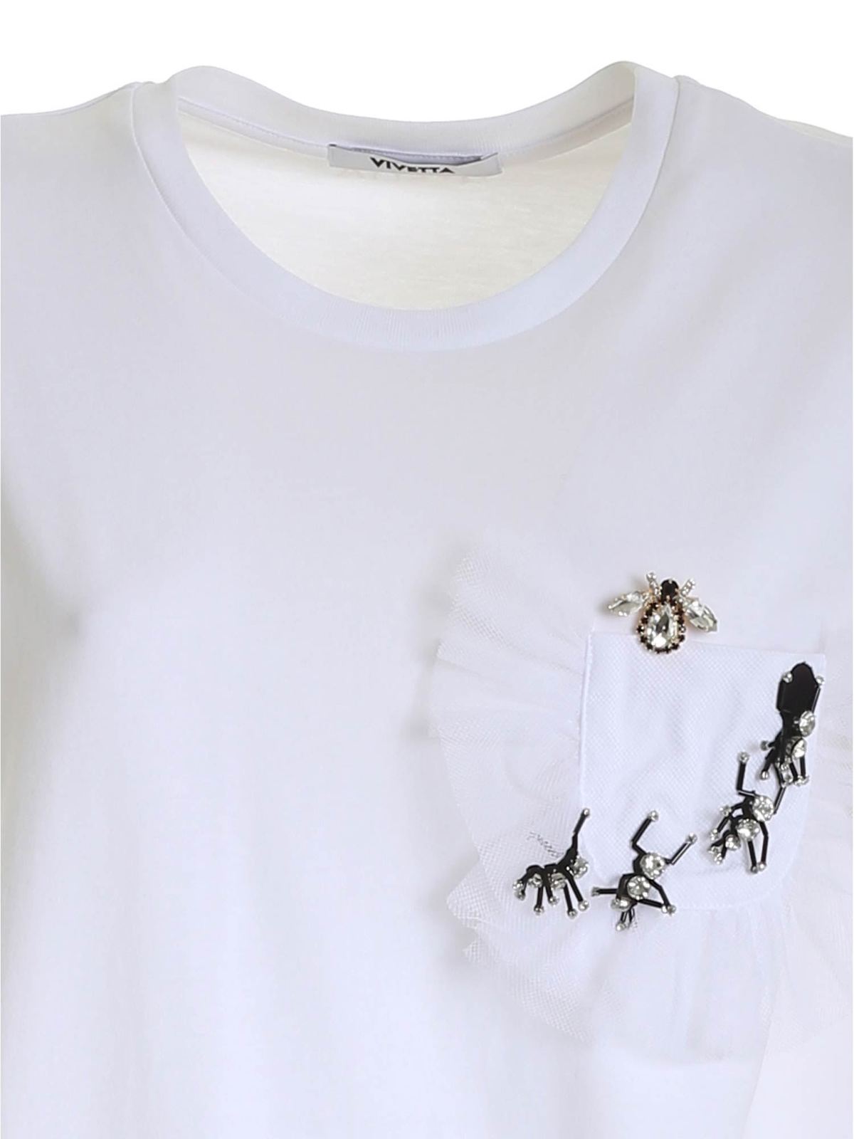 Decoration detail T-shirt in white 21EV2S0F03169531101 (VIVETTA / Tシャツ・カットソー ) | VIVETTA (ヴィヴェッタ)(2)
