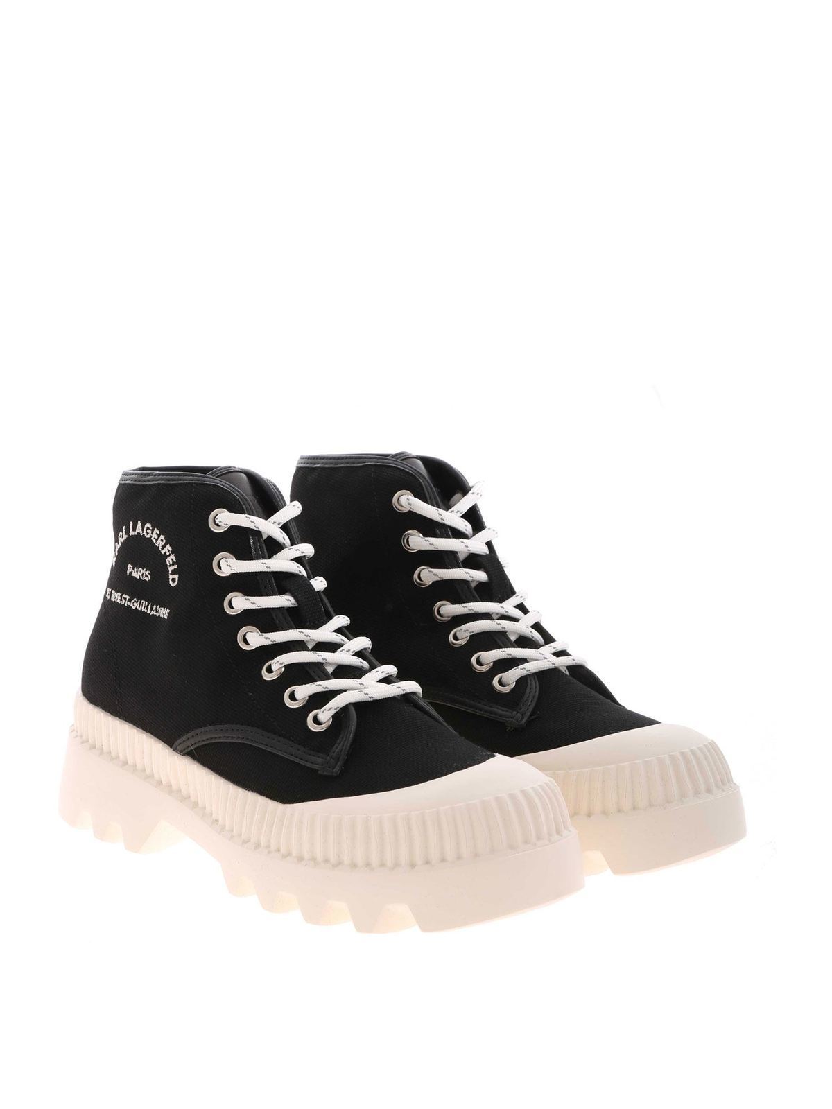 Logo embroidery sneakers in black KL42541900 (KARL LAGERFELD / スニーカー ) | KARL LAGERFELD (カール・ラガーフェルド)(1)