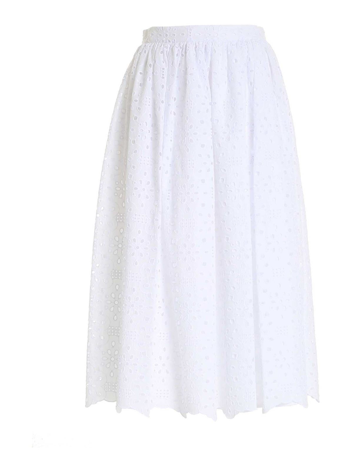 Broderie anglaise long skirt in white 21EV2M0C0210082F101 (VIVETTA / スカート ) | VIVETTA (ヴィヴェッタ)