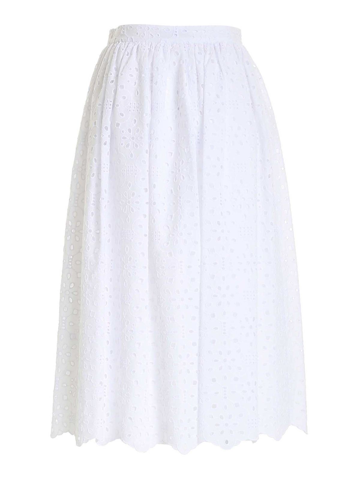 Broderie anglaise long skirt in white 21EV2M0C0210082F101 (VIVETTA / スカート ) | VIVETTA (ヴィヴェッタ)(1)