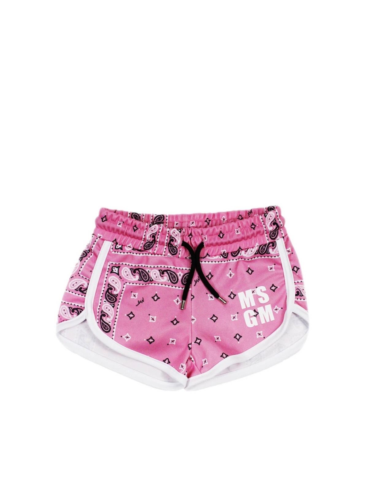 Bandana printed shorts in pink MS027581042 (MSGM / ショートパンツ ) | MSGM (エムエスジーエム)