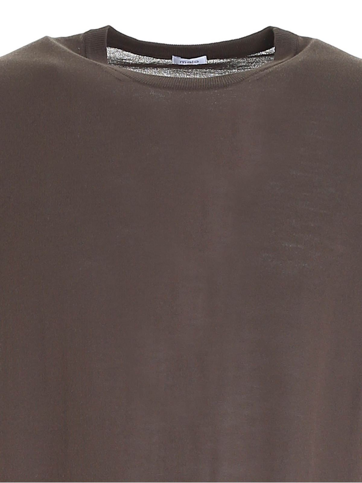Short sleeved sweater in brown UMA099F3Z03E1360 (malo / ニット・セーター・カーディガン ) | malo (マーロ)(2)