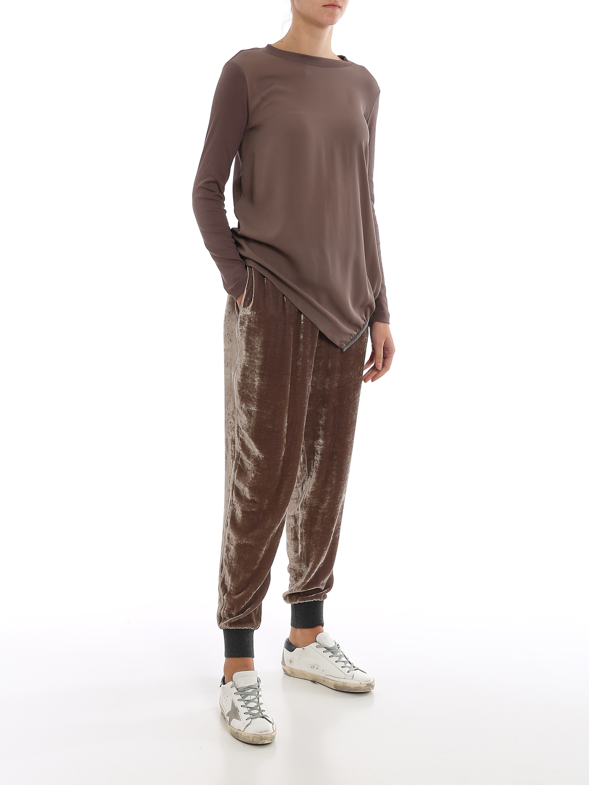Knitted cuffs velvet trousers PAD129W895A4311208 (FABIANA FILIPPI / パンツ ) | FABIANA FILIPPI (ファビアナフィリッピ)(1)