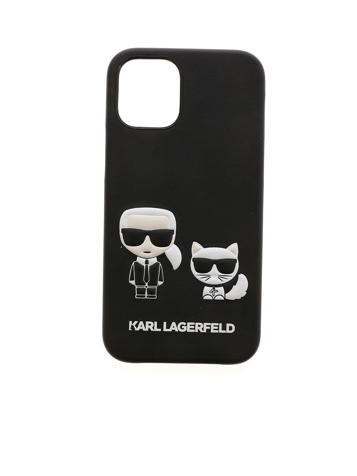Karl and Choupette iPhone 12 Mini cover CG200023BLACK (KARL LAGERFELD / テックアイテム ) | KARL LAGERFELD (カール・ラガーフェルド)