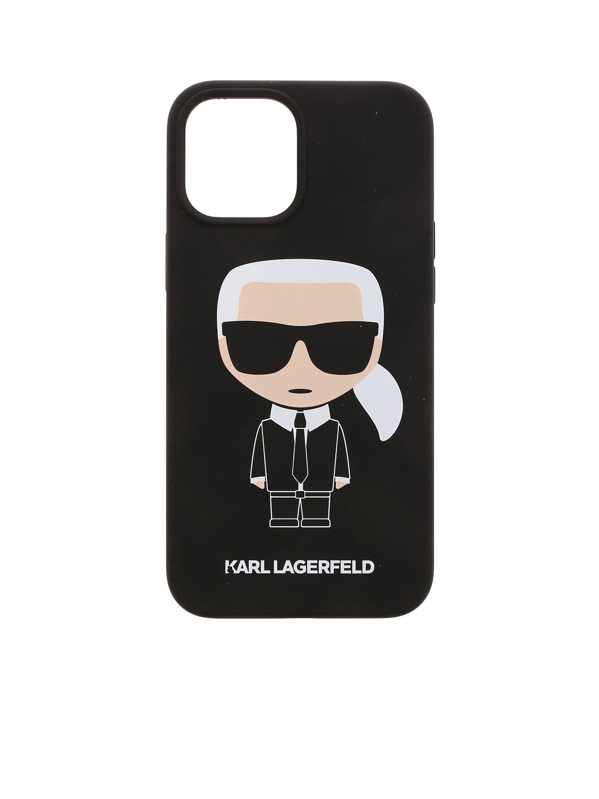 K Ikonic IPhone 12Pro Max cover in black CG200035BLACK (KARL LAGERFELD / テックアイテム ) | KARL LAGERFELD (カール・ラガーフェルド)
