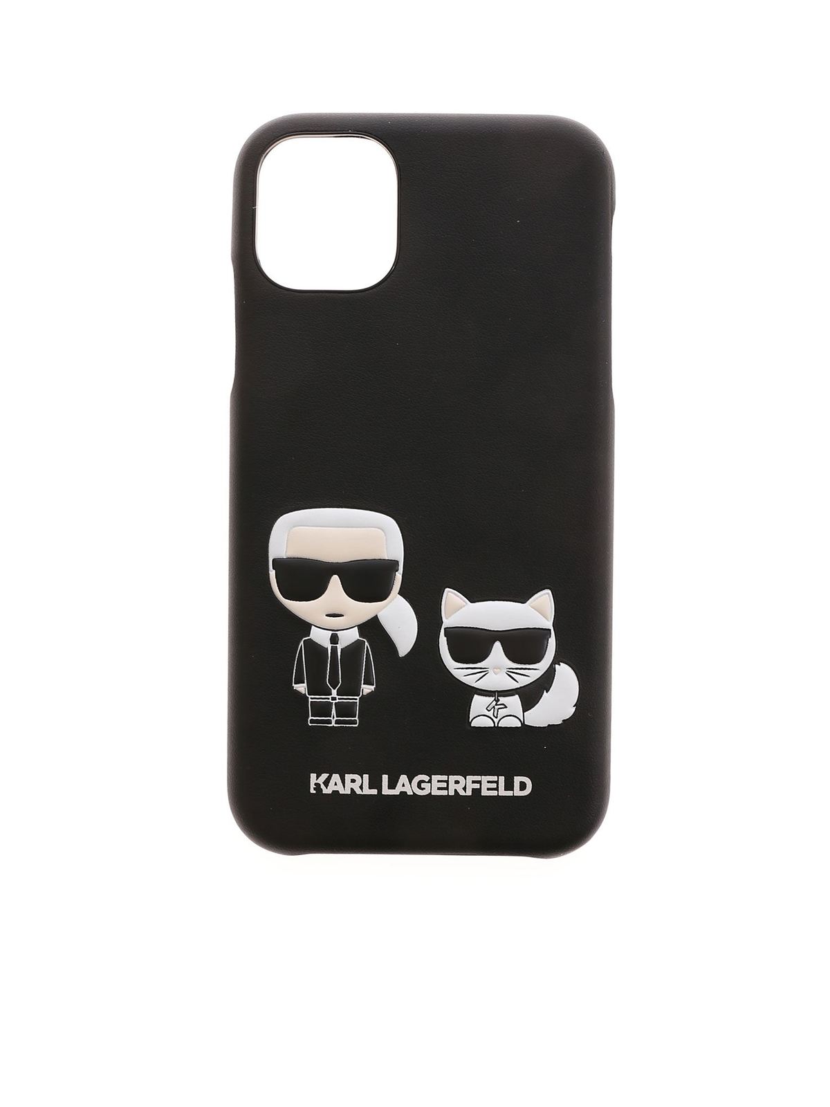 Karl and Choupette iPhone 11 cover in black CG200021BLACK (KARL LAGERFELD / テックアイテム ) | KARL LAGERFELD (カール・ラガーフェルド)