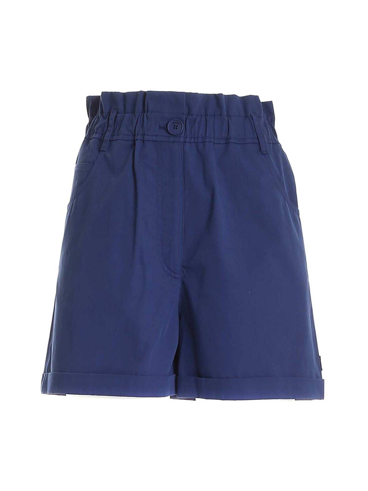 High-waisted shorts in blue FB52SH0539DG78 (KENZO / ショートパンツ ) | KENZO (ケンゾー)