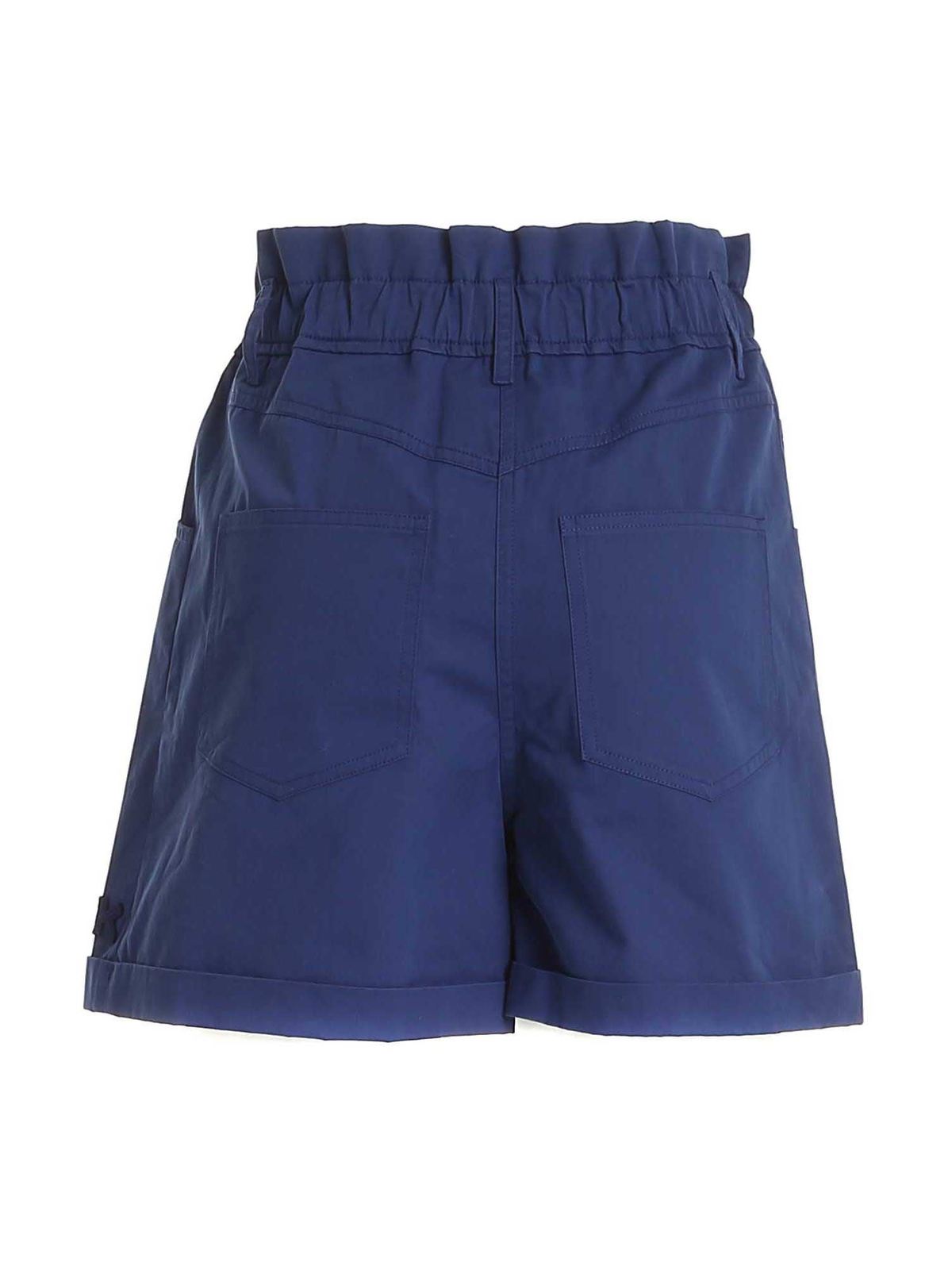 High-waisted shorts in blue FB52SH0539DG78 (KENZO / ショートパンツ ) | KENZO (ケンゾー)(1)