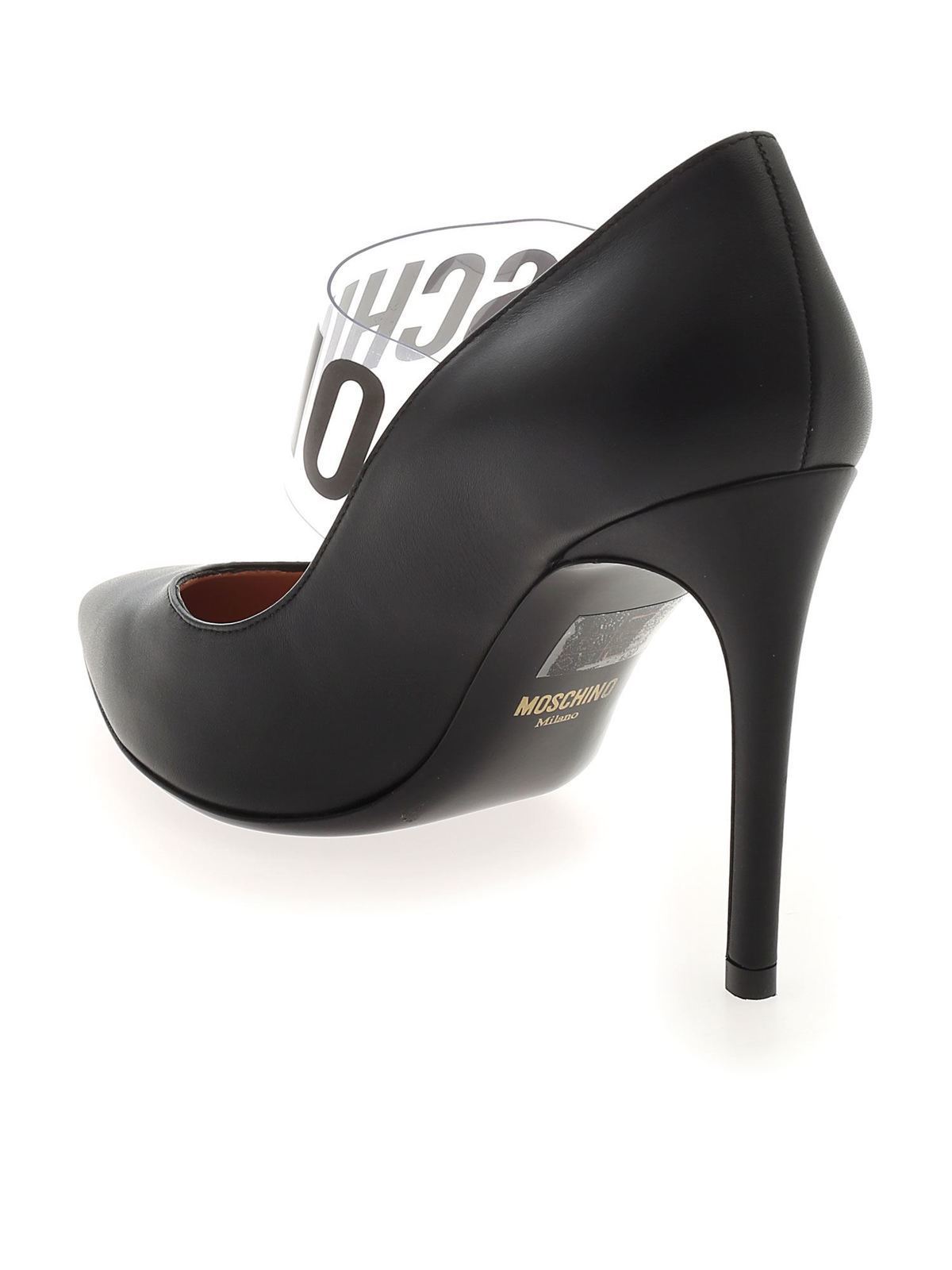 Branded strap pumps in black MA1014AC0CMF0000 (MOSCHINO / パンプス・ハイヒール ) | MOSCHINO (モスキーノ)(2)